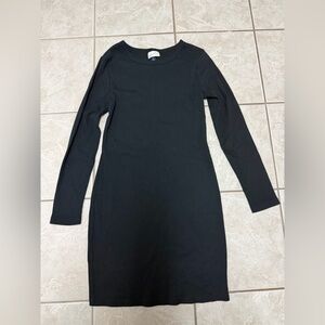 Universal Threads (Target) Black Ribbed Long Sleeve Dress